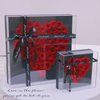 New Arrival Valentine Day Preserved Roses Acrylic Gifts Box Eternal Long Lasting Flower Box with Heart Shape Box