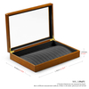 New Arrival Solid Wood Necklace Bracelet Pendant Jewelry Storage Box 13 Plaid Necklace Display Rack with Clear Window