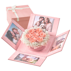 Custom Design Logo Luxury Valentine Flower Explosion Gift Packaging Box DIY Valentine's Day Rose Surprise Gift Box