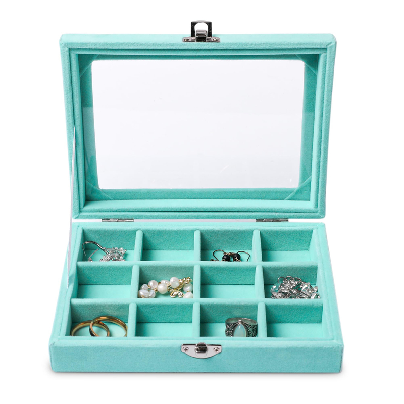Wholesale Portable Ear Studs Necklace Small Bedroom Jewelry Storage Packaging Box with Glass Window