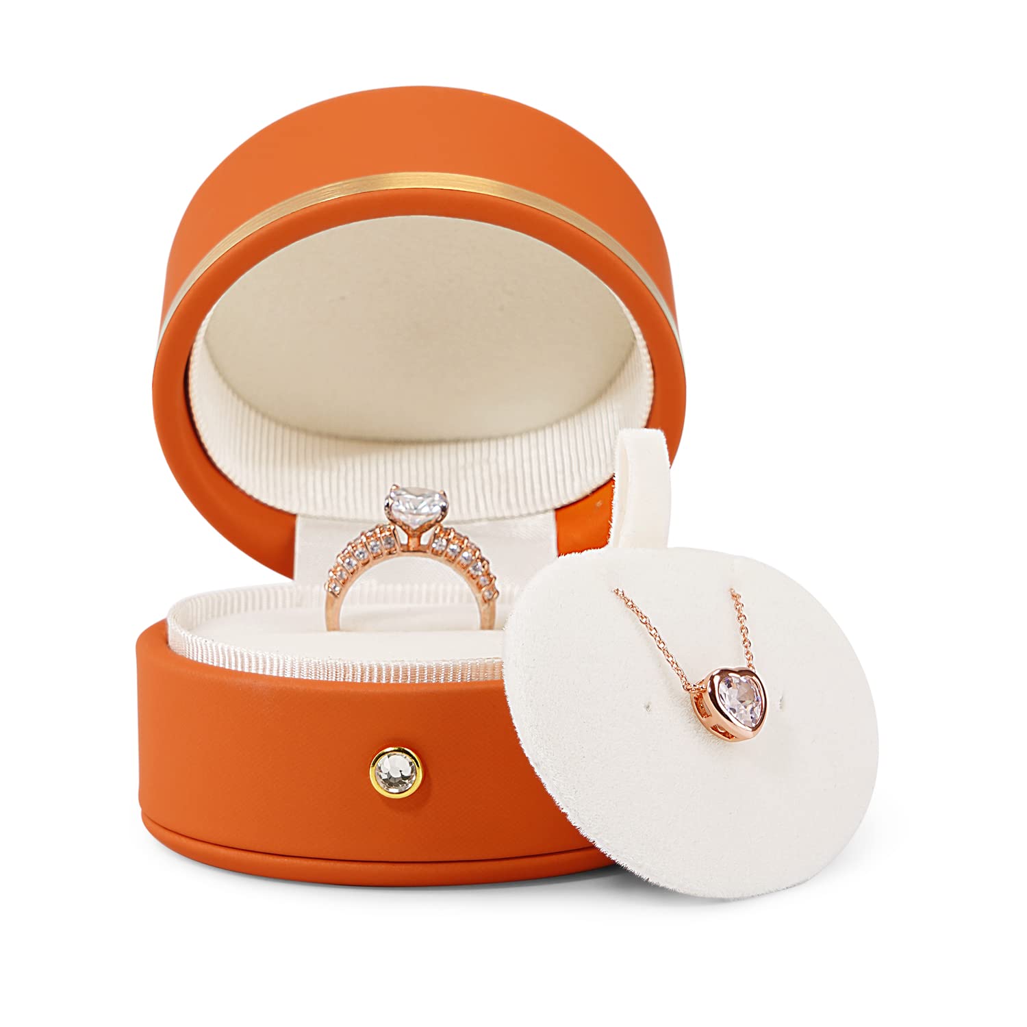 Custom High Quality Leather Ring Box Engagement Proposal Wedding Ring Gift Box Multifunctional Jewelry Box