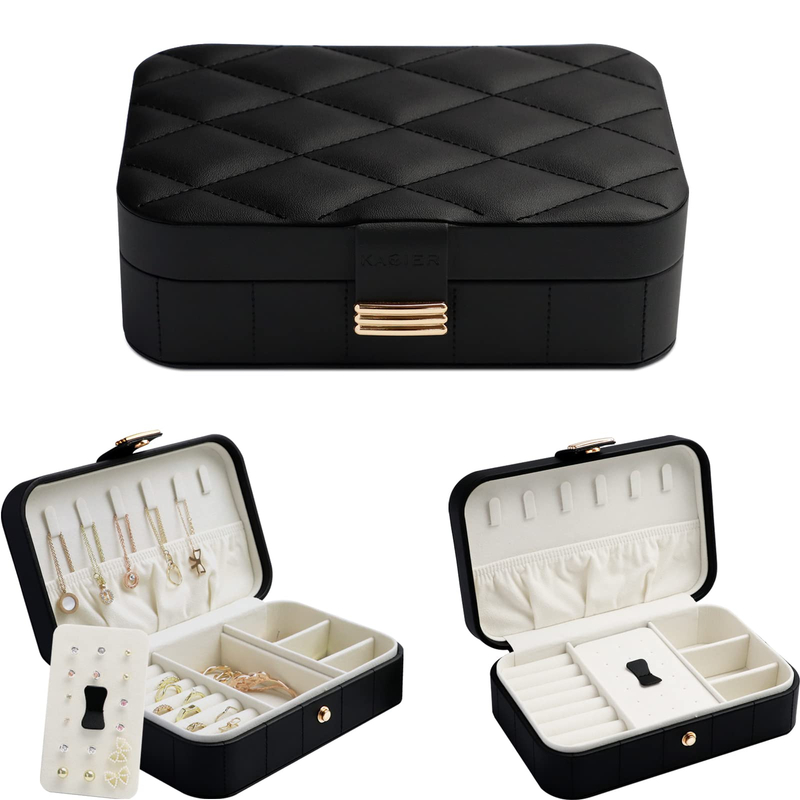 High Quality Travel Portable Flip Multi-layer Jewelry Box Earrings Ring Nail Storage Display Packaging Box Wholesale