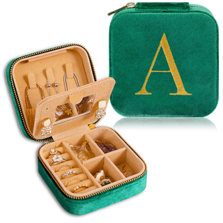 Custom Logo Portable Velvet Ring Earring Necklace Square Jewellery Storage Case Jewelry Packaging Jewelry Box