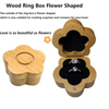 New Arrival Natural Wood Special Flower Shape Double Slots Wedding Ring Packaging Box