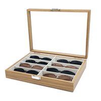 Walnut Wood Glasses Storage Display Box 8 Slots Storage Sunglasses Display Case Organizer Can Custom Logo Carving