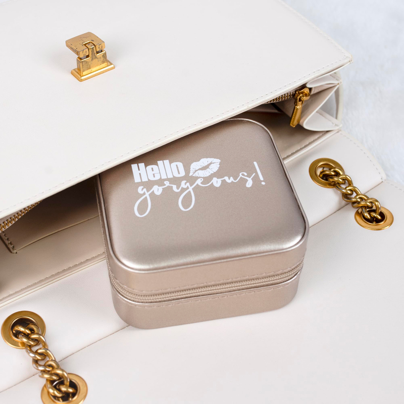 Wholesale Custom Logo Printed Portable Mirror PU Letter Jewelry Storage Box Earrings Ring Necklace Jewelry Organizer Box