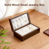 Small Wooden Jewelry Storage Box Solid Wood Jewelry Display Case for Women Necklace Rings Earrings Organizer for Bedroom