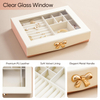 Clear Window Travel Jewelry Organizer Box Portable Accessories Pu Leather Jewelry Storage Display Case