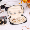 Leather Women's Mini Stud Earrings Rings Necklaces Bracelets Makeup Travel Jewelry Organizer Jewelry Storage Bag