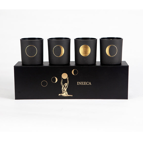 Black Luxury Candle Gift Box Gold Embossed Magnetic Cardboard Paper Packaging Rigid Box for Candle Jar Scented Candle Box
