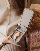 Leather Watch Jewelry Gift Box Branded Logo Custom Soft Velvet Pendant Bracelets Ring Box Travel Zip Earrings Jewelry Packaging