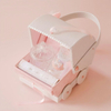 New Born Baby Pink Memory Cradle Box Custom Newborn Baby Clothes Bib Socks Packaging Gift Box Sets Newborn Box with Bow Handle