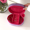 Purple Velvet Embroidery Jewelry Storage Gift Box