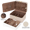 Luxury PU Leather Printed Jewelry Organizer Box Jewelry Ring Boxes For Travel