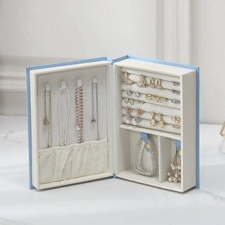 Wholesale Custom Logo Book Magnetic Jewelry Box Organizer