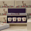 fabric velvet palm tree embroidery giveaways box custom tea set gift box 
