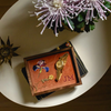 Custom Velvet Embroidered Floral Motif Wooden Jewelry Display Tray