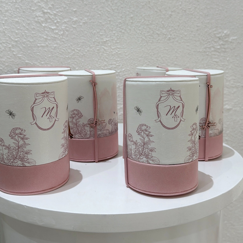 Pink Round Bracelet Jewelry Boxes Package Leather Travel Watch Jewelry Organizer Box Lining Velvet Bracelet Earring Storage Box