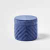  Blue Velvet Round Lidded Trinket Box Fabric Soft-touch Ring Watch Necklace Earring Set Box Jewelry Pendant Box Packaging