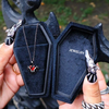 Halloween Coffin Engagement Ring Necklace Box