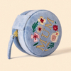 Mini Portable Jewelry Packing Box Velvet Embroidered Box Travel Storage Ring Necklace Bracelet Earring Jewelry Boxes with Pouch