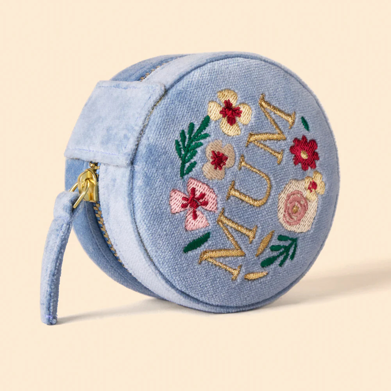Mini Portable Jewelry Packing Box Velvet Embroidered Box Travel Storage Ring Necklace Bracelet Earring Jewelry Boxes with Pouch