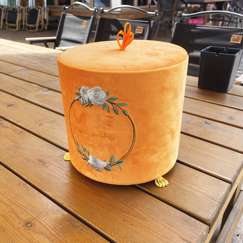  Round Jewelry Decorative Storage Boxes Wedding Candle Packaging Gift Box Custom Velvet Embroidery Baby Jewelry Storage Box