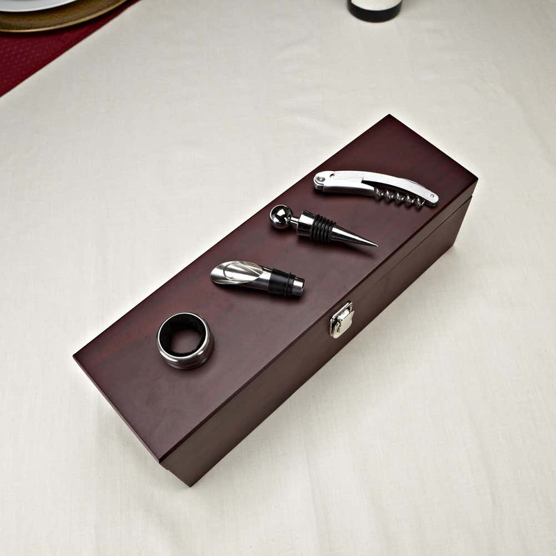 Black Wooden Wine Box Packaging 