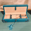 Teal Vintage Leather Ring Watch Case Packaging for Supplier