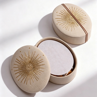Oval Shaped Sun Beads Embroidered Cookie Boxes