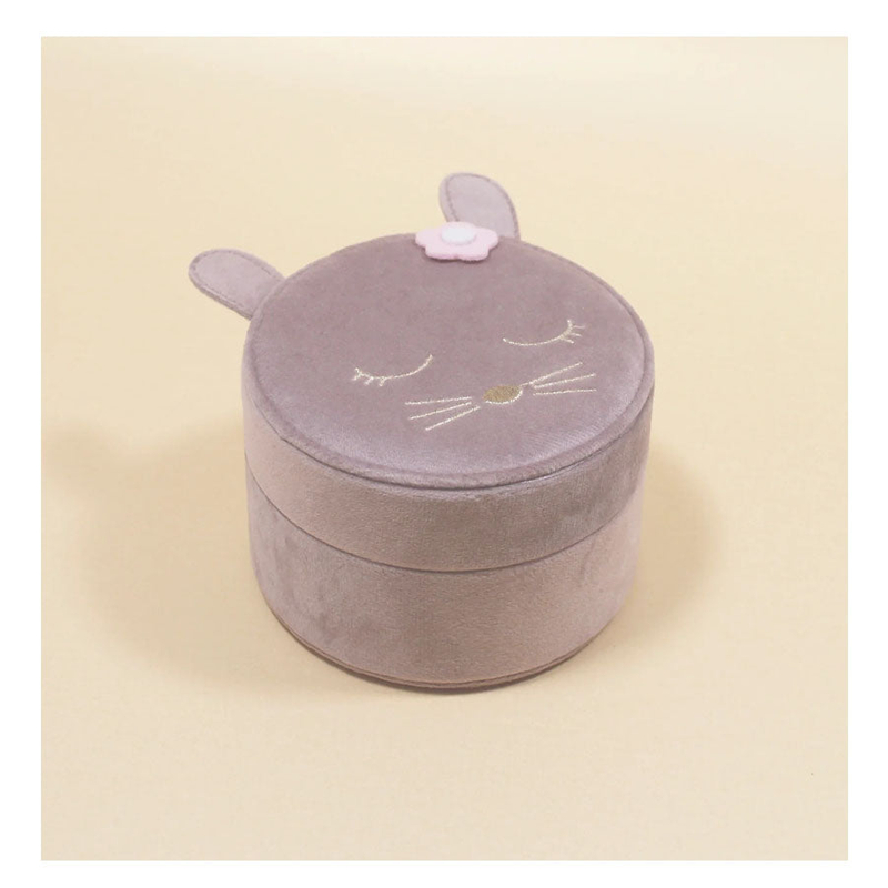 Rabbit Ears Fabric Ring Box Bracelet Jewellery Packaging Organizer Custom Soft Velvet Gold Embroidered Necklace Jewelry Gift Box