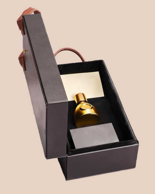 Custom Logo Black Leather Perfume Box 30ml 50ml 100ml Package Luxury Perfume Bottle Gift Box Packaging with Handles