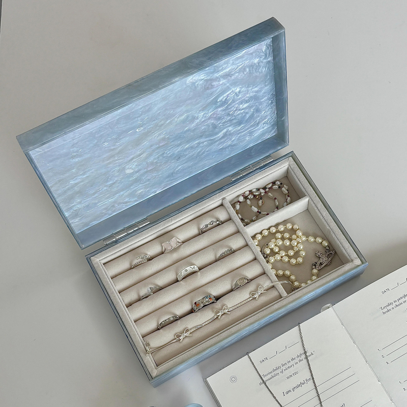 Glitter Acrylic Velevt Jewellery Storage Box