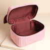 Large Burgundy Velvet Bow Pink Cosmetic Bag