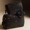 Black zipper Sequin Embroidered Bag