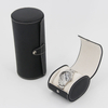 Luxury Black Pu Leather Single Watch Roll Packaging Box High Quality Travel Watch Leather Storage Box Case for Women