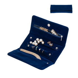 Portable Foldable Jewelry Roll Travel Jewelry Storage Organizer Bag for Women GirlsRings Earrings Necklace Bracelet