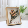 6x8 Inch Picture Frame Shadow Flower Packaging Box with HD Plexiglass Deep Wood Memory Box Display Case for Flowers