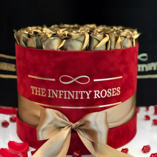 High Quality Custom Suede Gift Flower Hat Boxes Gold Foil Logo Velvet Round Flower Box