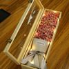 Luxury Rectangular Wooden Long Stem Rose Flower Babysbreath Bouquet Gift Packaging Box with Clear Glass Window