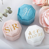 Elegant Design Octagon Engagement Wedding Double Velvet Ring Jewelry Packaging Box With Foam Insert Wholesale