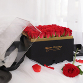 Valentine's Day Square Acrylic Transparent Crystal Cover Flower Packaging Box Immortal Flower Surprise Gift Box with Drawers