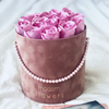 Luxury Fancy Cardboard Round Preserved Rose Flower Bouquet Packaging Box with Ribbon for Wedding Flower Arrangement