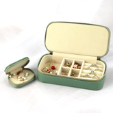 Luxury PU Leather Travel Jewelry Set Gift Packaging Box Ring Earring Necklace Jewelry Organizer Storage Box with Custom Logo