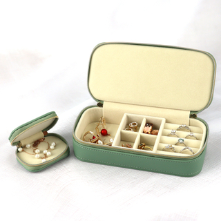 Luxury PU Leather Travel Jewelry Set Gift Packaging Box Ring Earring Necklace Jewelry Organizer Storage Box with Custom Logo