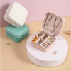 New Portable PU Leather Travel Ring Earrings Necklace Jewelry Storage Organizer Box with Zipper
