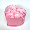 Luxury Custom Gold Logo Heart Shape Velvet Rose Flower Bouquet Gift Packaging Box for Valentine's Day with Handle
