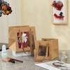 Creative Transparent Window Birthday Gift Kraft Packaging Bag Waterproof Flower Gift Packaging Tote Bag Factory Wholesale