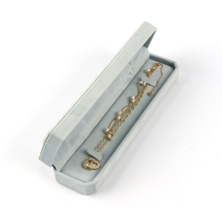 Long Velvet Jewelry Chain Necklace Gift Box Set Bracelet Storage Case Jewelry Display Box for Wedding Valentine Day