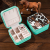 Custom Personalized Portable Cowgirl Travel Jewelry Organizer Case For Rings Earrings Necklaces Bracelets With Monogram Initial Letter